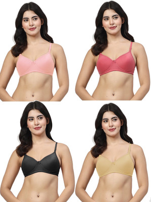 LILY maofcigam Women T-Shirt Lightly Padded Bra(Pink, Pink, Beige, Black)