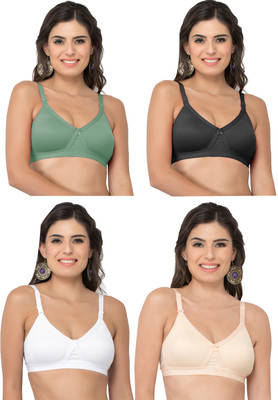 COLLEGE GIRL Women Minimizer Lightly Padded Bra(Black, Green, Beige, White)