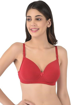 RUPA SOFTLINE Supportive Fit Women Full Coverage Heavily Padded Bra(Red)