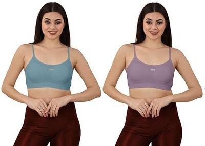 hsbtreads Bra for Everyday Wear Women Everyday Lightly Padded Bra(Blue, Purple)
