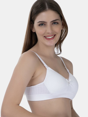 Piftif Padded Seamless soft fabric Women Push-up Lightly Padded Bra(White)