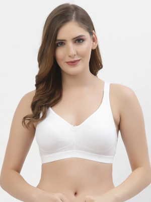Floret Women T-Shirt Bra Non Padded & Full Coverage Women T-Shirt Non Padded Bra(White)