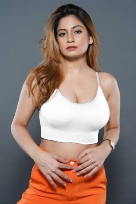 GURED Women Cami Bra Lightly Padded Bra(White)