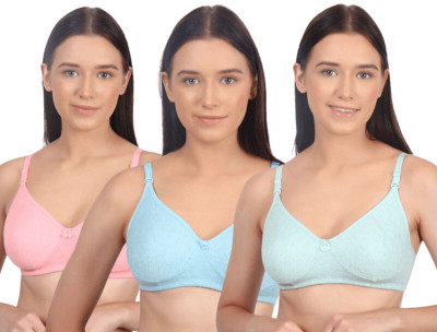 Vanila Women Everyday Non Padded Bra(Pink, Light Blue, Green)