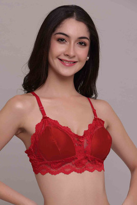 Hannmar Women Everyday Lightly Padded Bra(Red)