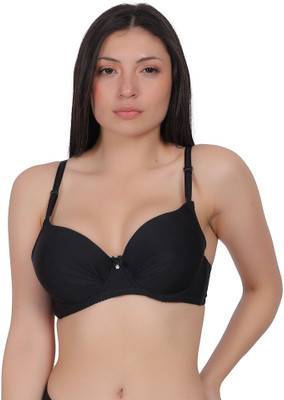 LUISSA Women Push-up Lightly Padded Bra(Black)