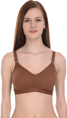 elina Everyday Cotton Bra for Women Women Full Coverage Non Padded Bra(Brown)