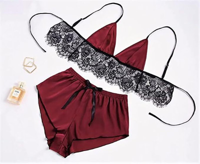 nightie Women Nighty Set(Maroon)