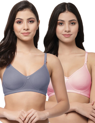 COLLEGE GIRL CG1301 Women T-Shirt Non Padded Bra(Blue, Pink)