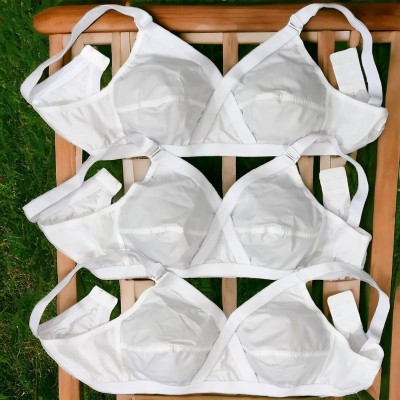 HARI KRUSHNA FASHION Women Full Coverage Non Padded Bra(White)