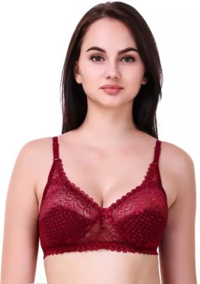 Mojilaplace dicent net bra maroon Women T-Shirt Non Padded Bra(Maroon)