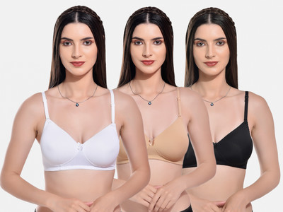 Janet Lingeries Women T-Shirt Lightly Padded Bra(White, Black, Beige)