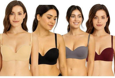 Hpa Women’s Padded Push-Up Bra | Half Coverage Bra Women Push-up Heavily Padded Bra(Multicolor)