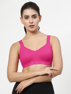 LILY Strops555 Women Sports Non Padded Bra(Pink)