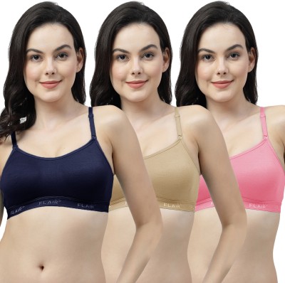 Shyam Sons FLAIR Soniya Women Sports Non Padded Bra(Dark Blue, Brown, Pink)