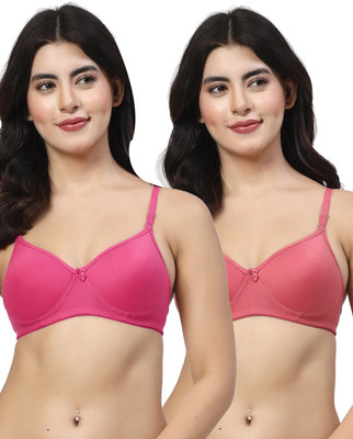LILY maofcigam Women Full Coverage Heavily Padded Bra(Pink, Maroon)