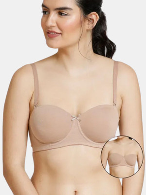 Bewild Demi-Cup Women Balconette Lightly Padded Bra(Beige)