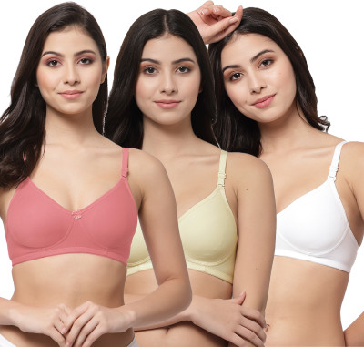 COLLEGE GIRL CG1301 Women T-Shirt Non Padded Bra(Red, Beige, White)