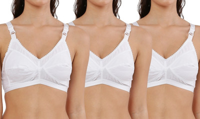MOSSMOOR Women Full Coverage Non Padded Bra(White)
