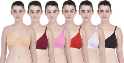 Zivosis Women Full Coverage Non Padded Bra(Red, White, Pink, Maroon, Gold, Black)