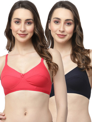 COLLEGE GIRL CGRO1256 Women T-Shirt Non Padded Bra(Pink, Dark Blue)