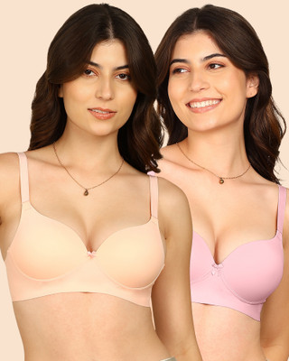 KOMLI Komli Bonded Polyamide Push-Up 3/4 Coverage Maximiser Bra (Level 2 Padding) Women Push-up Heavily Padded Bra(Multicolor)