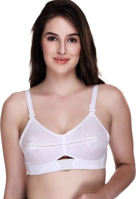 SONA Moving Cotton Strap White Full Cup Plus Size Cotton Bra Women Minimizer Non Padded Bra(White)