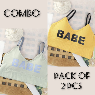 under 1000 Women's Sport Bra, Gym Bra, Lingerie, Honeymoon Bra, Padded Bra, Night Bra For Women Sports Lightly Padded Bra(Light Green, Yellow)