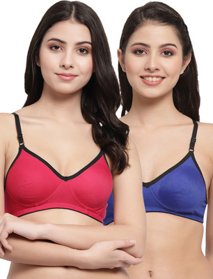 Docare M2Mino Women T-Shirt Non Padded Bra(Pink, Dark Blue)