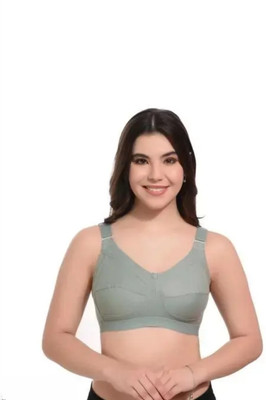Klothes Hub Women Full Coverage Non Padded Bra(Green)
