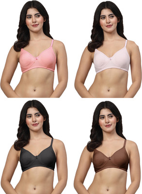 LILY akinos Women T-Shirt Non Padded Bra(Pink, White, Black, Brown)