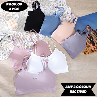 Havenhues Women Cami Bra Lightly Padded Bra(Multicolor)