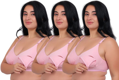 Fabme Women Maternity/Nursing Non Padded Bra(Pink)
