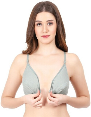Desiprime Front Open Bra Women Minimizer Non Padded Bra(Blue)