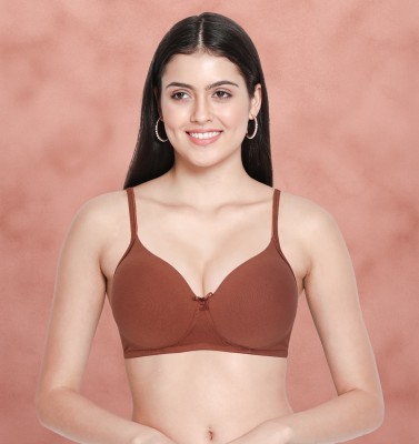 Susie Susie PeachParfait Wirefree Moulded Full Coverage Bra Women T-Shirt Lightly Padded Bra(Brown)