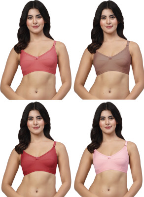 LILY akihdar Women Minimizer Non Padded Bra(Maroon, Maroon, Pink, Maroon)