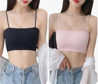 RHNFASHION RHNFASHION SPORTSBRA Pack of 2 Women Bralette Lightly Padded Bra Women Bralette Lightly Padded Bra(Multicolor)