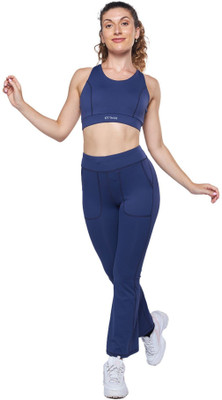 STRCH Women Sports Lightly Padded Bra(Blue)
