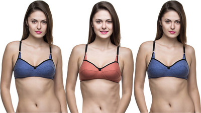 DreamBe 5Star Women Everyday Non Padded Bra(Blue, Red, Blue)