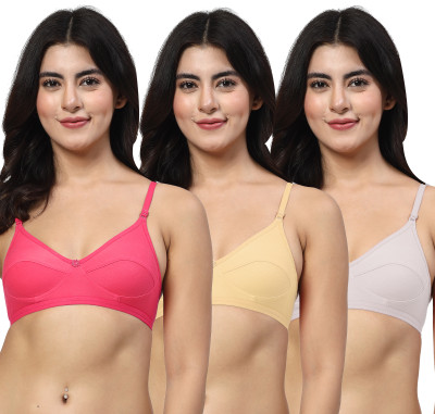 LILY anpas Women Everyday Non Padded Bra(Pink, Beige, White)