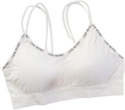 SQU COLLECTION Women T-Shirt Lightly Padded Bra(White)