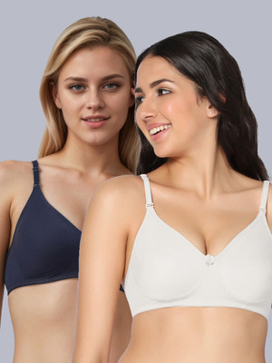 Eden EDEN01NAVYBLUEWHITE Women T-Shirt Non Padded Bra(Blue, White)