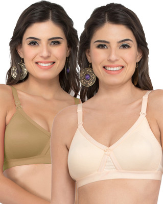 COLLEGE GIRL CG1304 Women Minimizer Lightly Padded Bra(Brown, Beige)