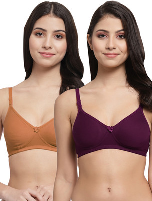 Docare Women T-Shirt Lightly Padded Bra(Purple, Brown)