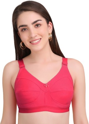 Bella Beauty Non Padded Full Coverage Seamed-Cup T-Shirt Bras Women Full Coverage Non Padded Bra(Pink)