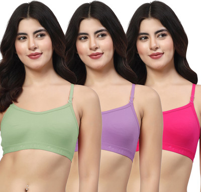 LILY 3321Mino Women Sports Non Padded Bra(Green, Purple, Pink)