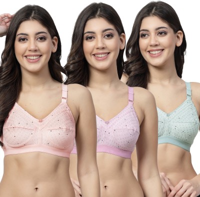 Docare Anushka Women Minimizer Non Padded Bra(Green, Pink, Orange)