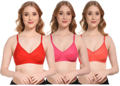 Olina Women Stylish Full Coverage Bra Women Push-up Non Padded Bra(Multicolor)