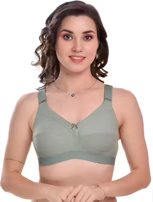 LADHAVA Women's Solid Color Cotton Bra – Soft, Stylish, All-Day Comfort Women Everyday Non Padded Bra(Light Green)