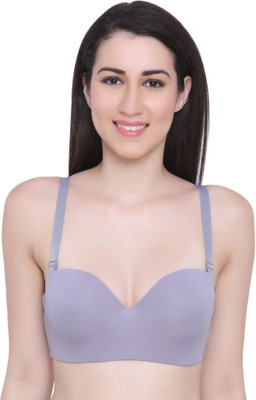 EYESOFPANTHER Women Balconette Lightly Padded Bra(Grey)